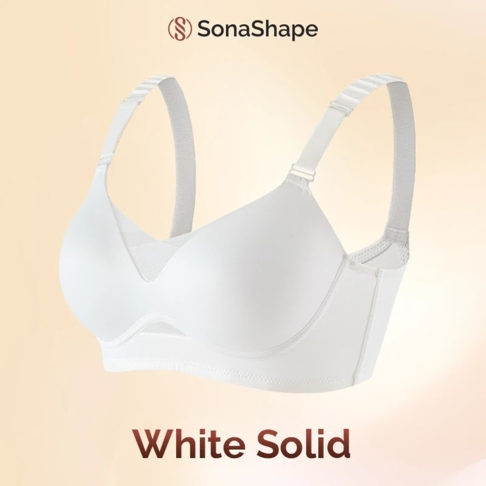 SonaShape Daily Comfort Seamless Lifting Bra L (36C) White Solid Adjustable NWT - Picture 2 of 4